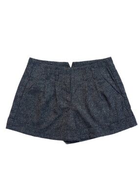ELLE ~ High Waist Tweed Charcoal Cuffed Shorts w/Front Pockets